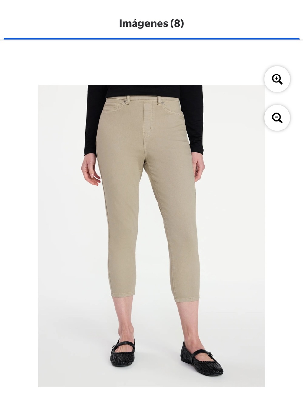 Time and Tru Khaki Cropped Stretch Ankle Pants